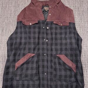 Boulder Creek Trading Company Men's Big & Tall Checkered Black and Brown Vest
